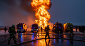 Хлопок газа и огненный столб: в Омске горит 50-миллиметровая труба возле Врубелево