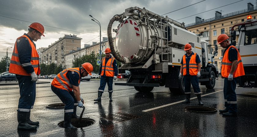 "Мосводосток" открывает решетки колодцев и готовит откачивающую технику из-за атмосферного фронта