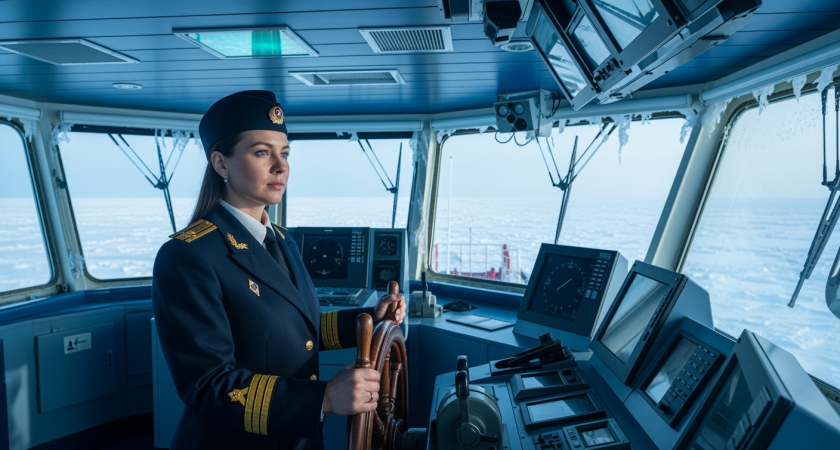 Марина Старовойтова стала первой женщиной-капитаном атомного ледокола "Ямал" в истории России