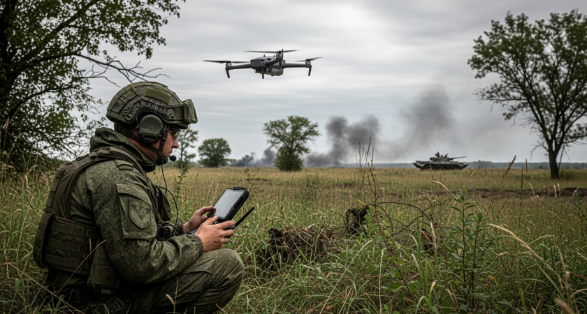 Серия ударов FPV-дронов "Рубикон" уничтожила замаскированный танк Т-64БВ под Ивановкой