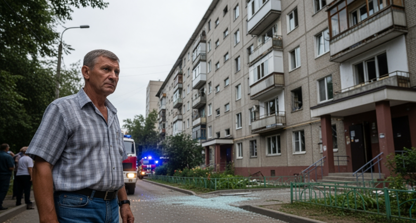 Украинский беспилотник взорвался о дорогу в Белгороде: повреждены окна в трёх квартирах