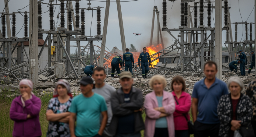 Ночная атака дронов повредила подстанцию "Сумская" - NASA зафиксировало пожар