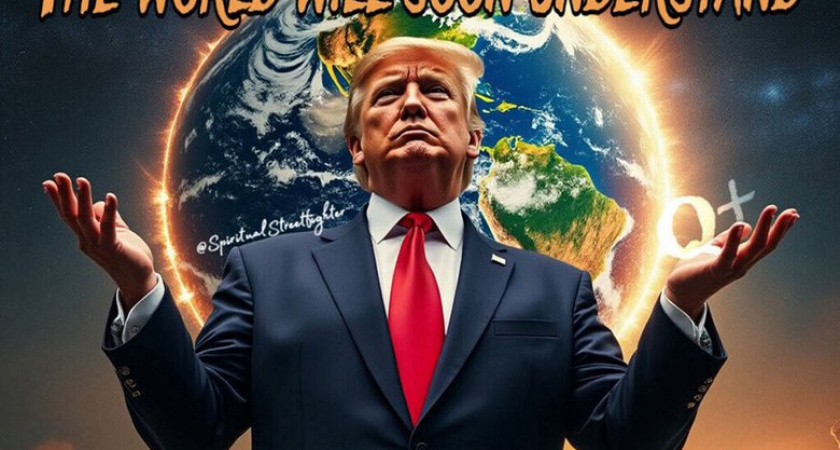 Трамп опубликовал мистический пост с символом Q+ на фоне пылающей Земли