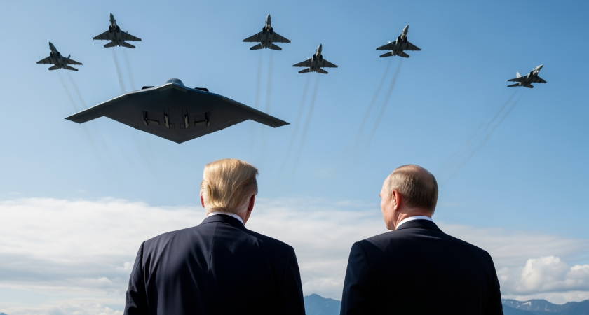 Трамп выложил фото с Путиным под пролетом бомбардировщиков B-2 после переговоров по Украине