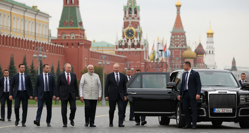 Путин и Моди поехали в одном Aurus по личной договоренности лидеров — Ушаков раскрыл детали жеста