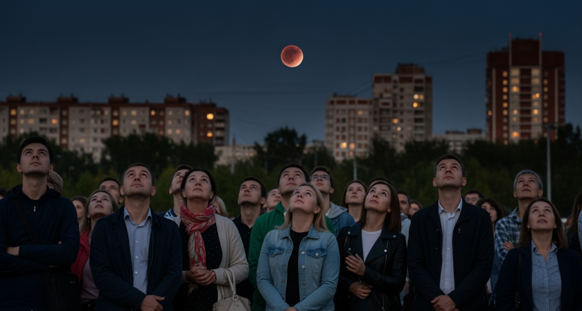 Москвичи наблюдают полное лунное затмение: спутник Земли 1,5 часа меняет цвет на красный