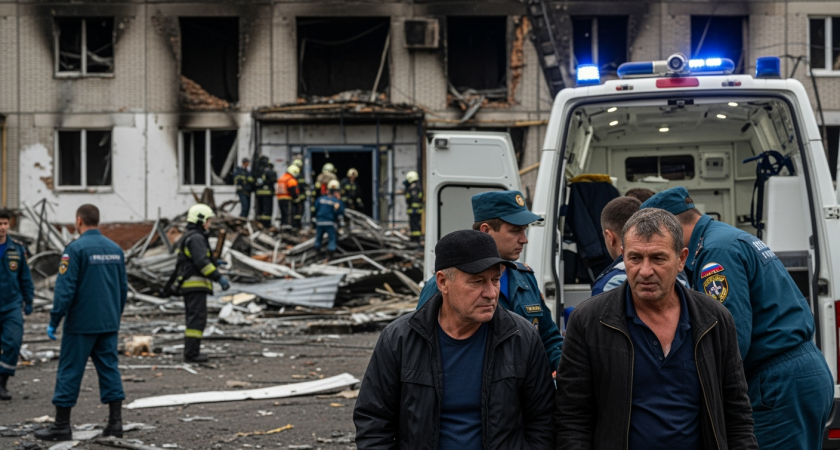 Дроны-камикадзе атаковали поселок Климово под Брянском: двое ранены, загорелся спецтранспорт