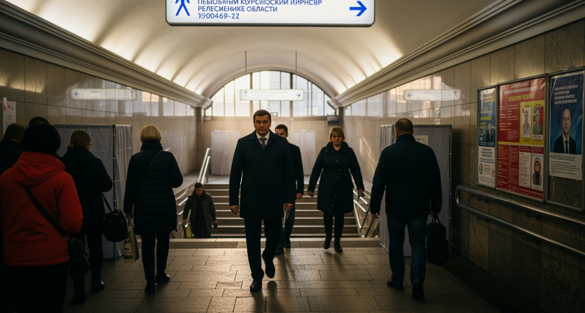 Хинштейн лично открыл избирательный участок для курян на станции метро "Курская" в Москве
