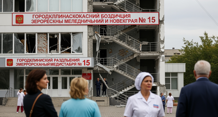 БПЛА пробил стену больницы в Волгограде: обломки повредили этажи между 5 и 6 уровнем