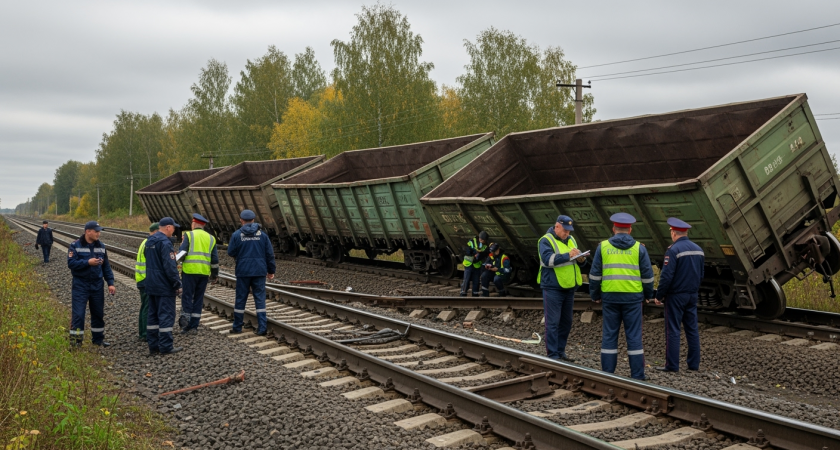 Три вагона сошли с рельс в Ленобласти: следователи рассматривают версию диверсии, работают саперы