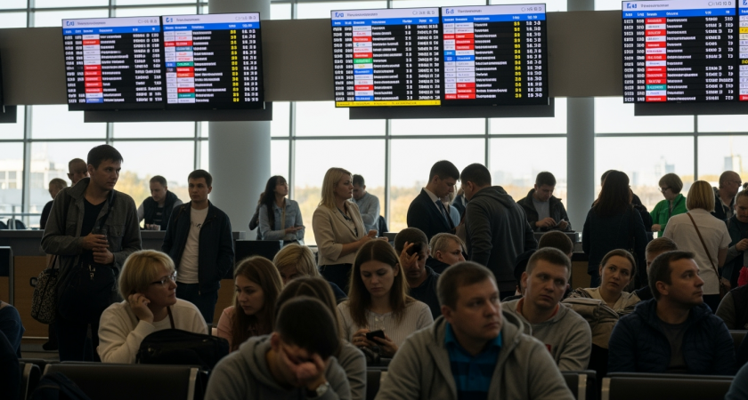 В аэропорту Новосибирска задержаны 13 рейсов на несколько часов, один отменен
