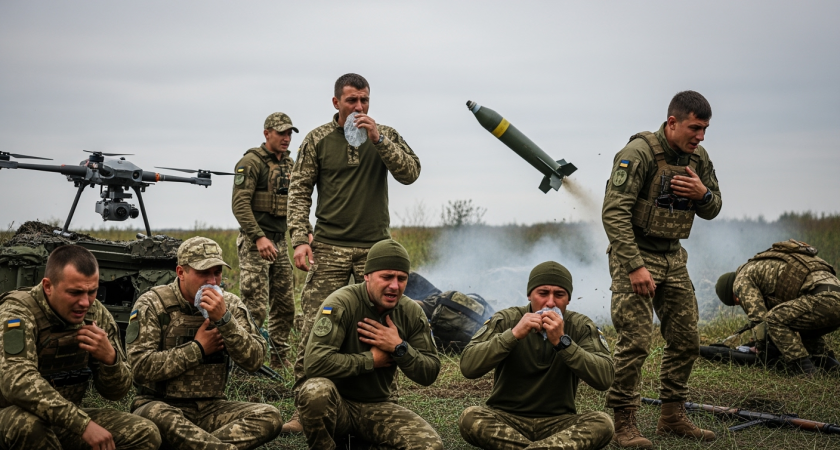 Газовый боеприпас с дрона упал на позиции ВСУ: несколько военных получили ожоги лёгких