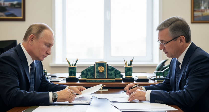 Путин прибыл в Пермский край в День оружейника для встречи с Махониным