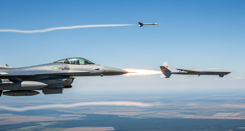 F-16 уничтожил копеечный российский дрон ракетой AIM-9 Sidewinder за сотни тысяч долларов