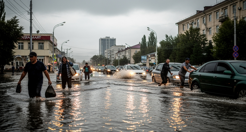Махачкала ушла под воду: жители вычерпывают дома ведрами, власти запретили пить из крана