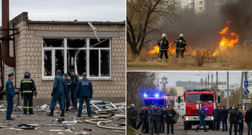 ПВО России сбила украинские дроны над Волгоградом: обломки повредили котельную и вызвали пожар