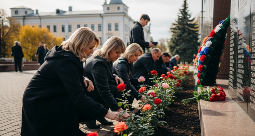 Матери погибших студентов высадили розы у мемориала ДонНАСА в память о сыновьях
