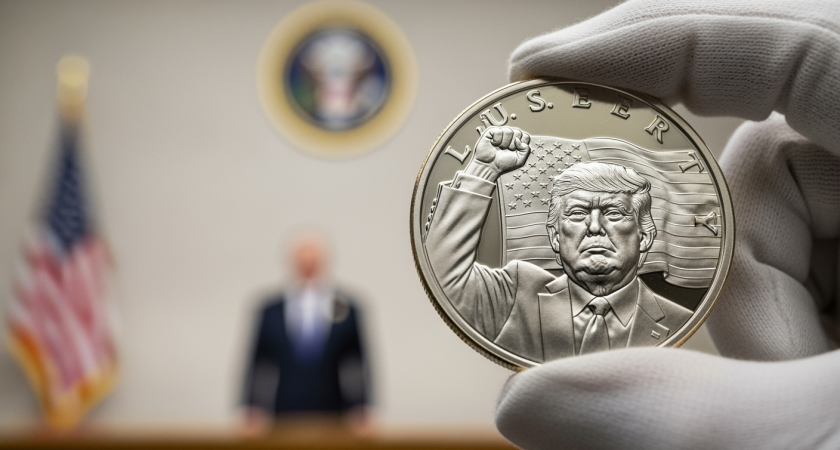 США выпустит долларовые монеты с Трампом в образе после покушения — с поднятым кулаком