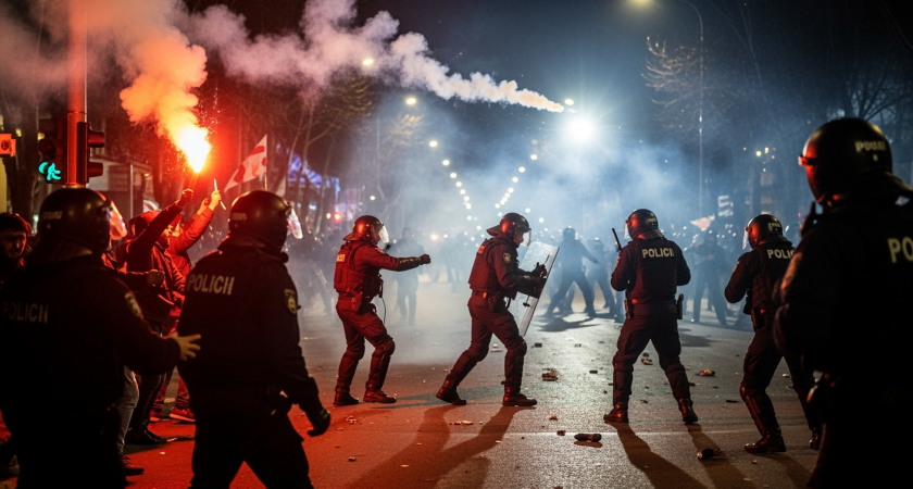Массовые беспорядки в центре Тбилиси: 14 полицейских ранены, один в тяжелом состоянии