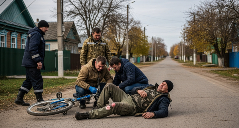 41-летний велосипедист получил осколочные ранения ног при атаке украинского дрона в Кореневе