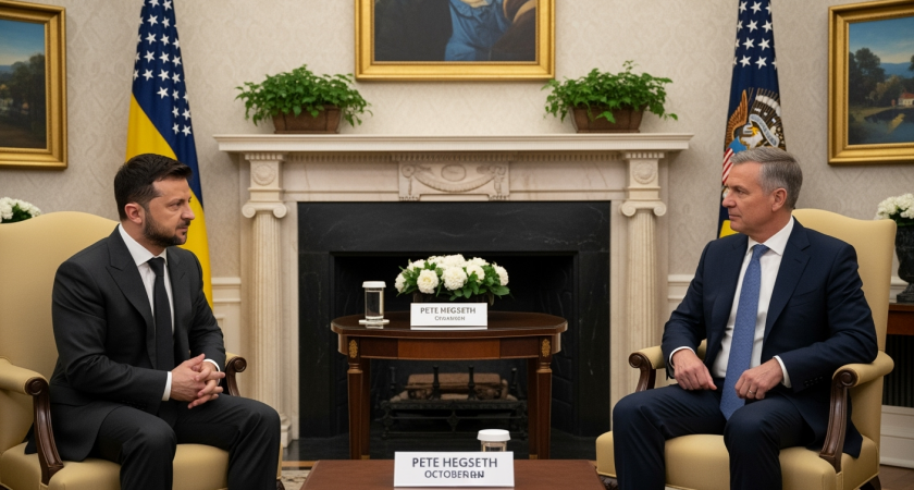 Глава Пентагона пришел на переговоры Трампа с Зеленским в галстуке цветов российского триколора