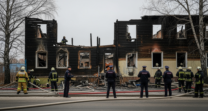 Неизвестные подожгли деревянный дом в Новосибирске: погибли 4 человека, 26 эвакуированы