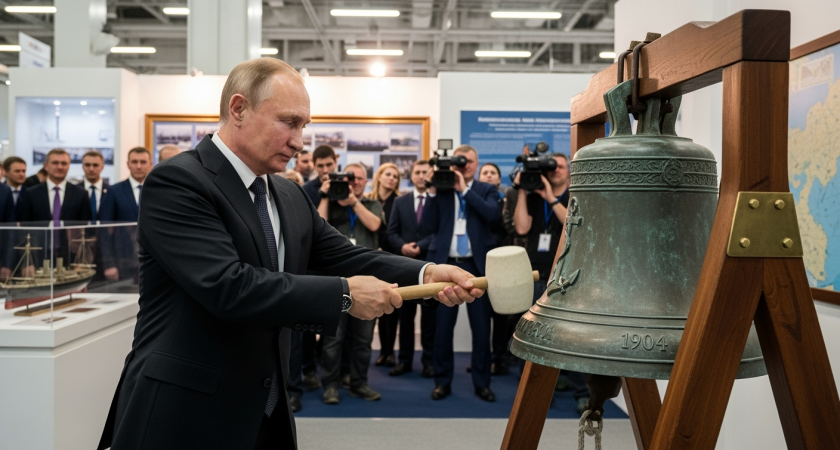 Путин ударил в колокол парохода, затонувшего при эвакуации из Таллина в 1941 году