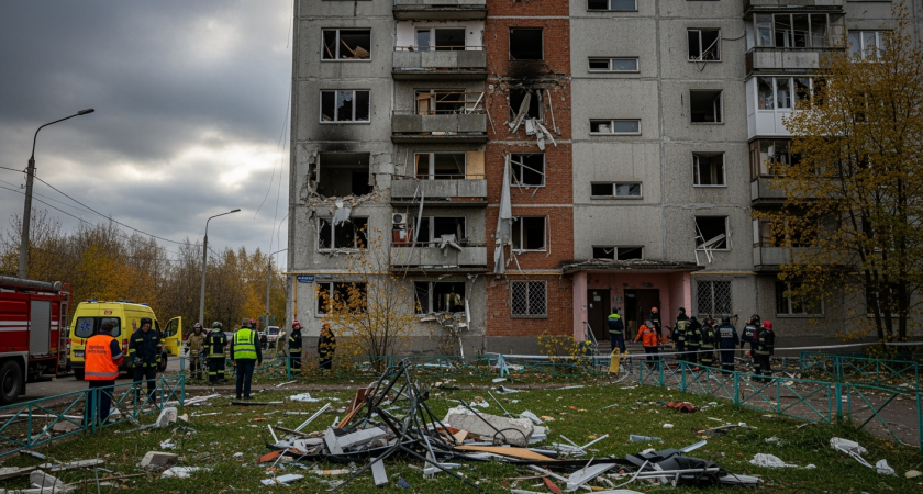 «Хлопок был, ужасно страшно»: атака дрона на дом в Красногорске — пятеро пострадавших, среди них ребёнок