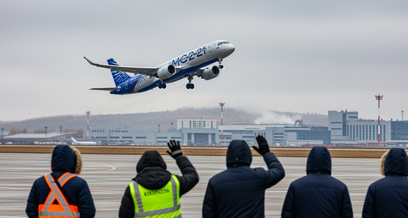 Полностью российский МС-21 с ПД-14 впервые поднялся в небо с Иркутского авиазавода