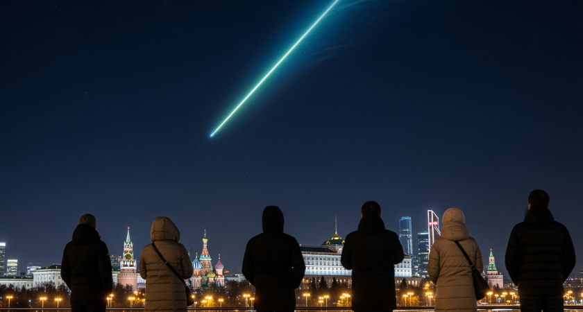 Сине-зеленый болид прорезал облачное небо Москвы: метеор из потока Тауриды озарил столицу