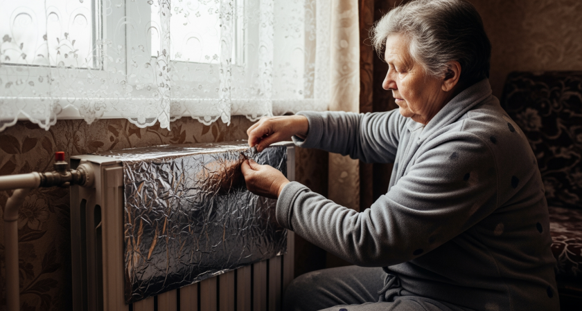 Кладу фольгу за батарею - температура в комнате поднимается на 7 градусов за полчаса