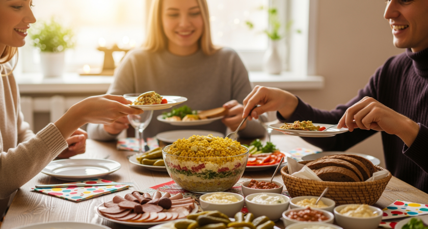 Забудьте про Цезарь - салат Снежная изба станет главным блюдом новогоднего стола: знакомый вкус в неожиданной подаче