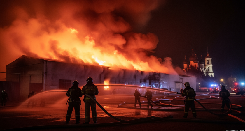 800 квадратов горюче-смазочных материалов: на территории церкви в Мытищах вспыхнул склад