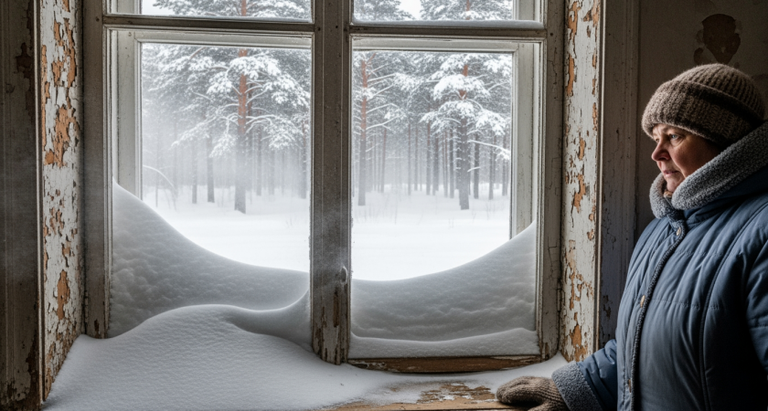 Холод перестал проникать через щели в раме: недорогая вещь на окне устраняет продувание и наполняет комнату хвойным запахом