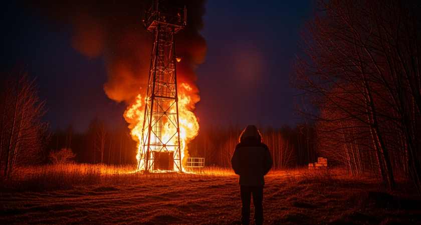 30-летний агент СБУ получил 16 лет строгого режима за поджог вышки сотовой связи