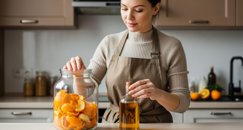 Мандариновые корки настаиваю на уксусе — теперь это мой главный секрет для дома, который выручает всю зиму