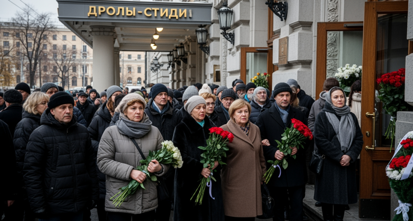 Десятки поклонников пришли проститься с Шиловским до официального открытия театра