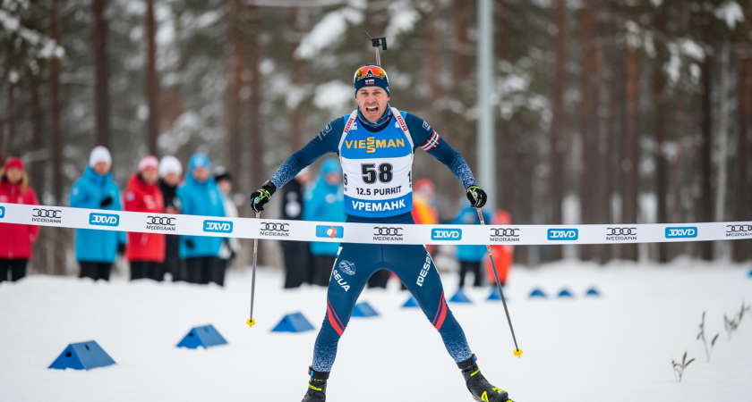 Бажин выиграл гонку преследования в Ханты-Мансийске без единого промаха на огневых рубежах