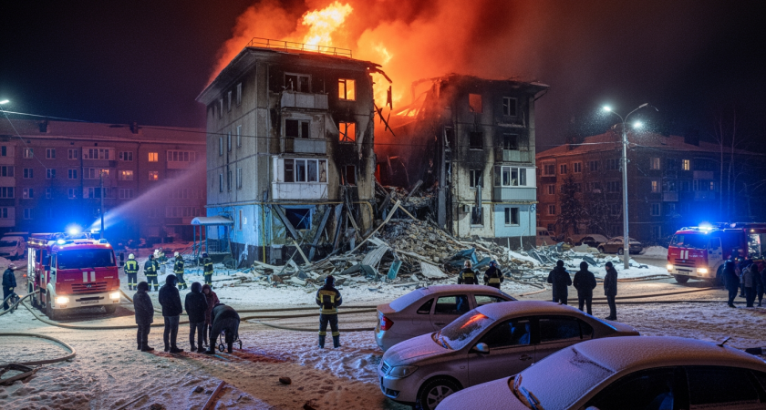 Дрон «Лютый» на скорости 300 км/ч врезался в многоэтажку Рязани: загорелась крыша