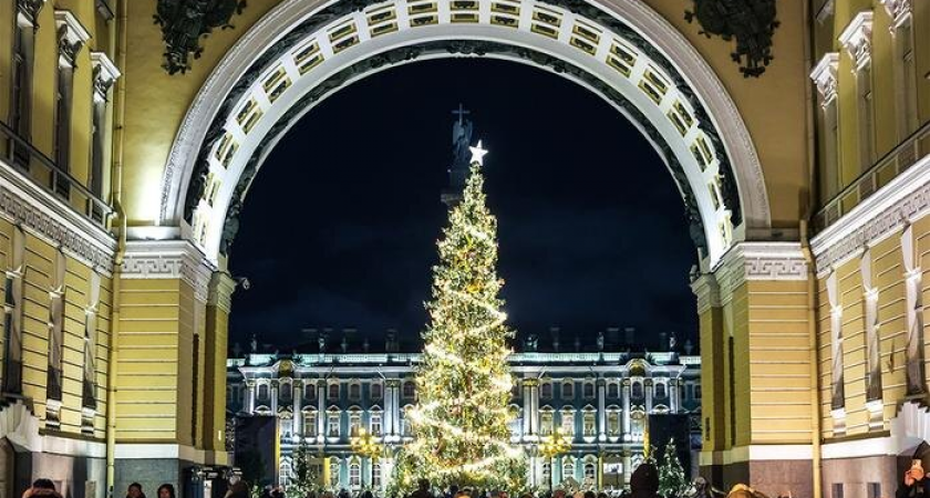 120-летнюю ель весом 10 тонн закрепят тросами к 32-тонной конструкции на Дворцовой