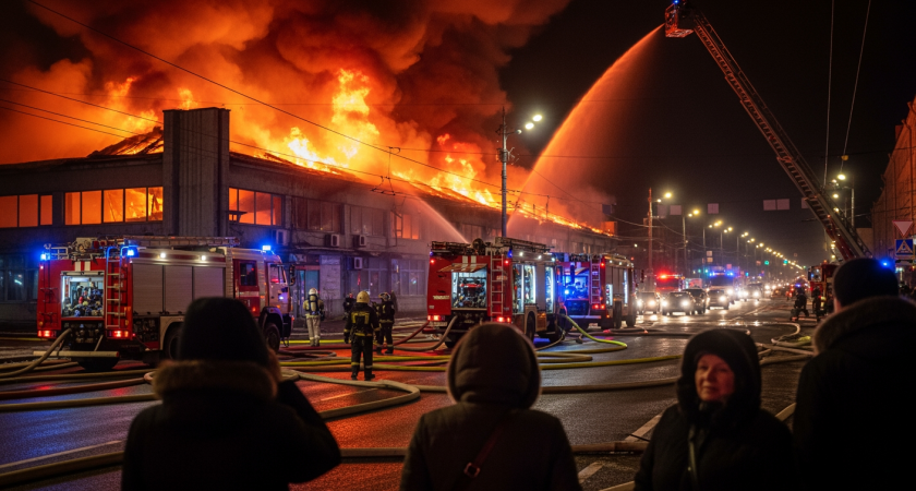 Пожар уничтожил легендарный рынок из «Интердевочки» — эвакуированы 100 человек