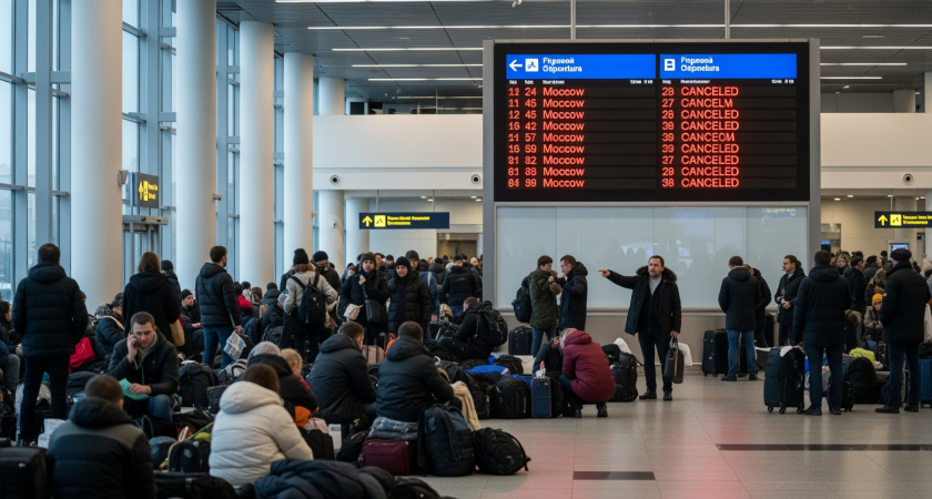 13 рейсов отменили: 1200 пассажиров застряли в Пулково из-за ограничений в Москве