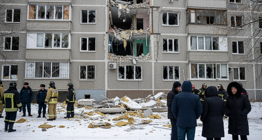 Взрыв газа в Волгоградской области: квартира полностью разрушена, окна вылетели по всему дому