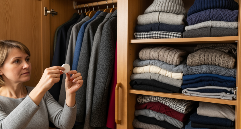 Бросаю одну таблетку в шкаф — затхлый запах уходит, а вещи пахнут как свежестью из химчистки