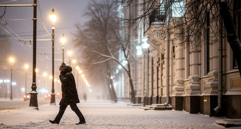 Мокрый снег и метель накроют Москву: порывы ветра до 15 м/с в ночь на 26 декабря
