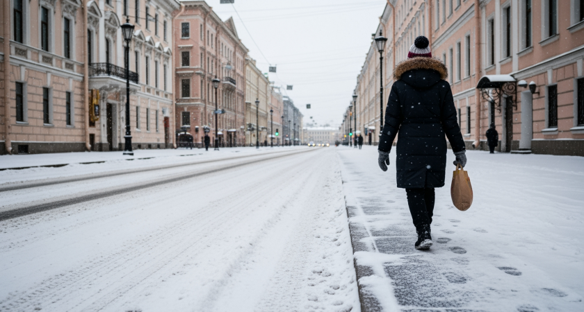 В Петербурге объявили желтый уровень опасности: сильный снег и обледенение до завтра