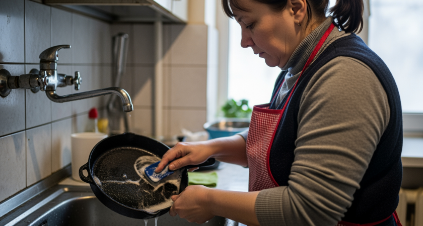 Кастрюля покрылась толстым слоем угля. Что произошло через полчаса, заставило забыть про щетки: секрет прабабушки