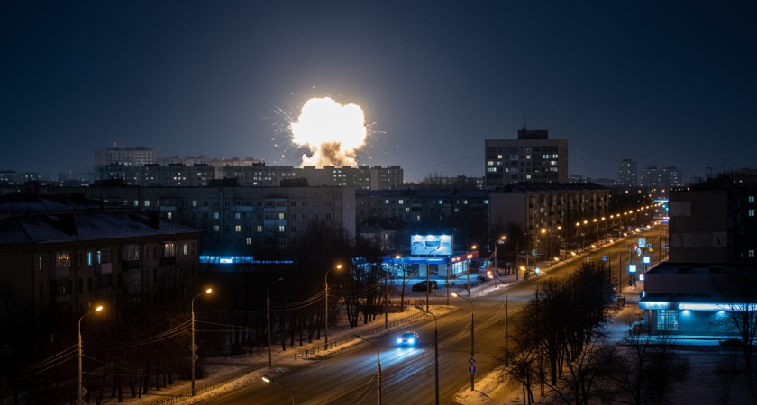 Три мощных взрыва и яркая вспышка в небе: ПВО отразила атаку дронов над Тулой