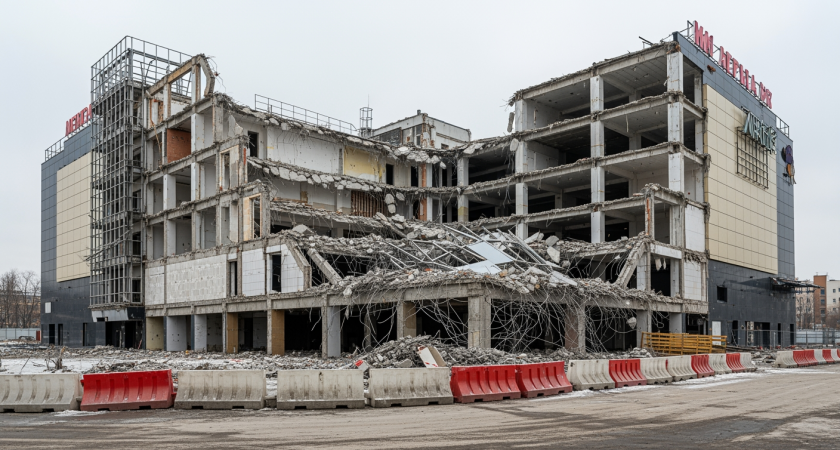 «Развалили и ушли»: глава Заксобрания разнёс ВРИО ККИ за недостроенный снос ТЦ у «Приморской»