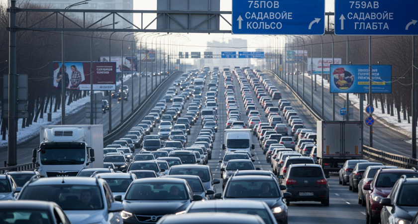 КАД парализован: 12-километровый участок внешнего кольца закрыт в разгар дня
